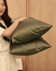Giza egyptian cotton pillow cases in matsushima green by oak and sand. Probably the best rendition of how an egyptian cotton sheets should be made