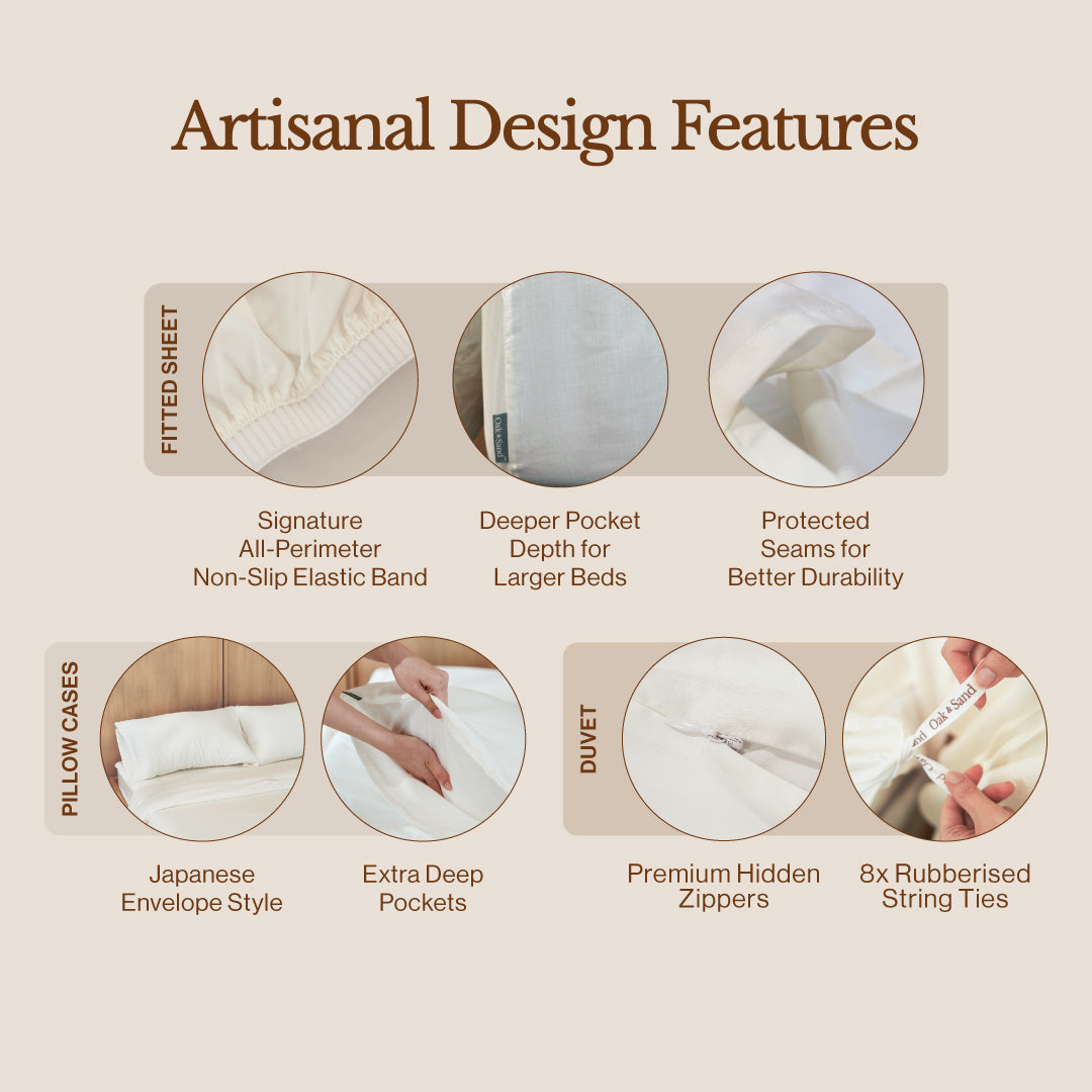 Oak & Sand TENCEL Lyocell bedsheet set feature highlight