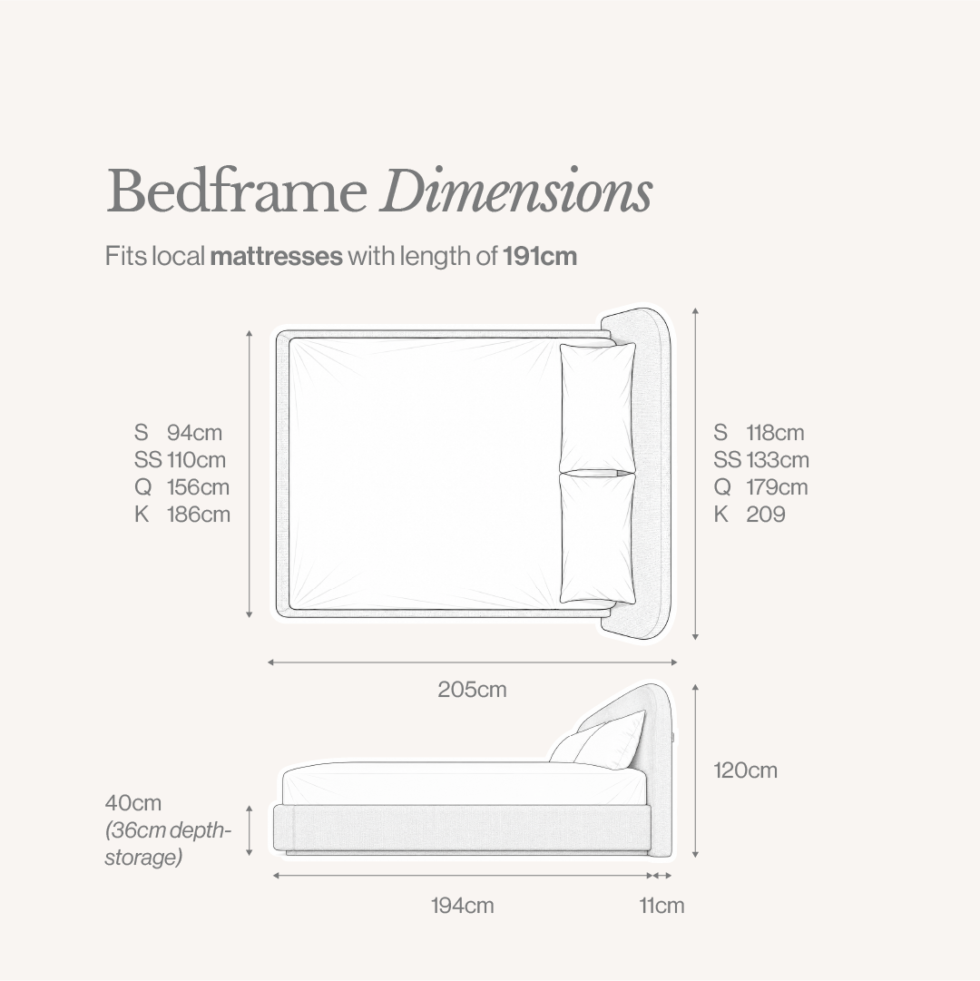 Velia Malmo™ Storage Bedframe with Upholstery