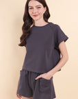 YUMI Cuff Sleeve Loungewear set