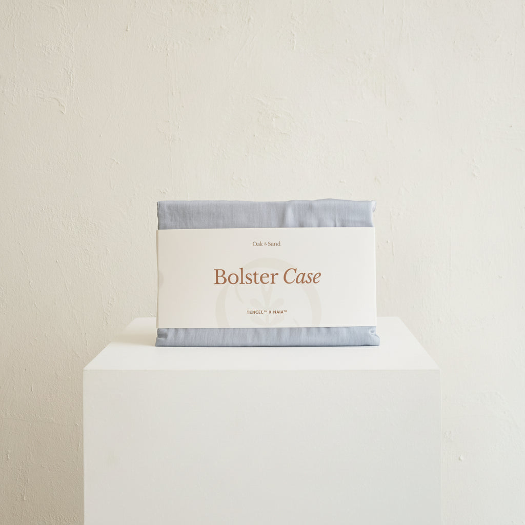 periwinkle grey tencel x naia bolster case